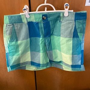 Old Navy Blue and Green Plaid Shorts
